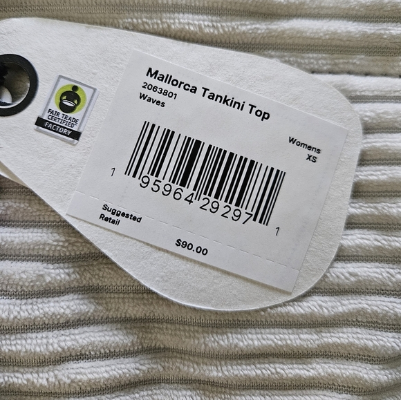 Prana Striped Tankini Top in Orange and Pink Multicolored Stripes Size XS NWT - Picture 2 of 6